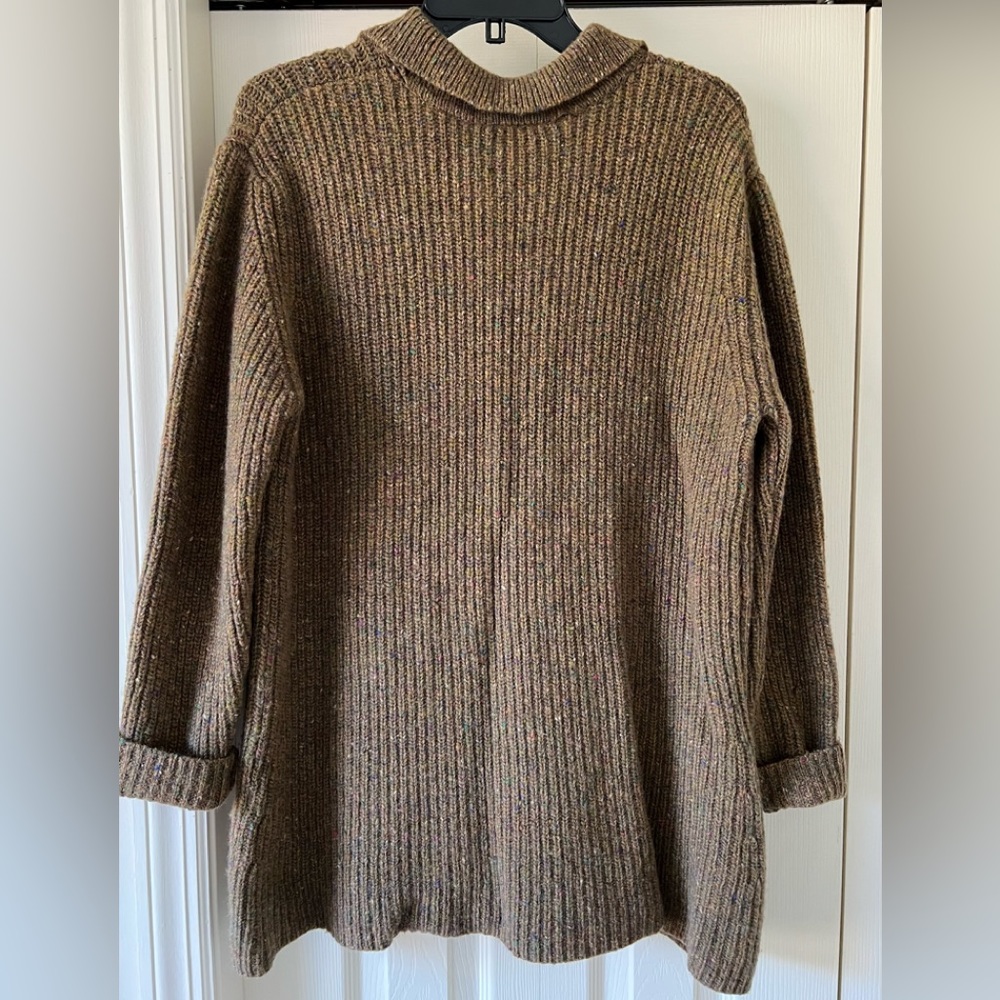 J. Jill Brown Ribbed Knit Button-Front Jacket - Picture 4 of 5